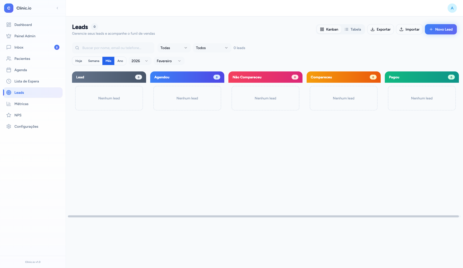 Funil de vendas em formato Kanban